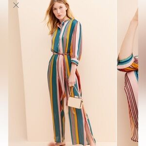 Anthropologie DRA Dream in Color Jumpsuit in Blue Multi Size Medium